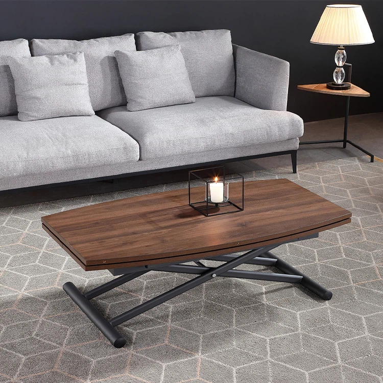 Išskleidžiamas pakeliamas medinis kavos valgomojo stalas